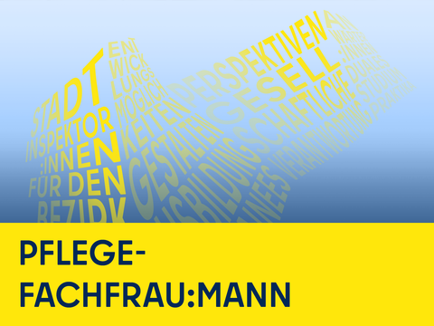 Illustration, Schriftzug Pflegefachfrau:mann