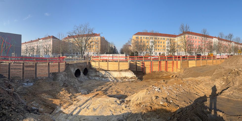 Bauvorbereitung auf der Werneuchener Wiese