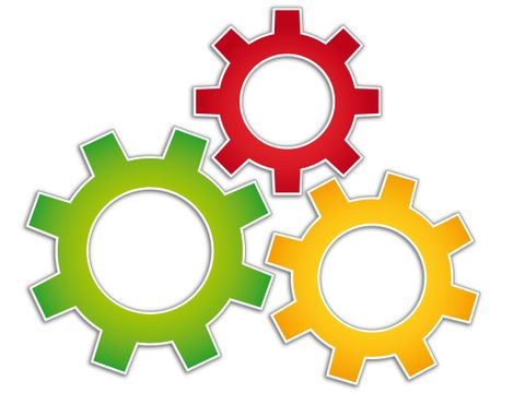 Schema Zusammenhang - Zahnräder greifen