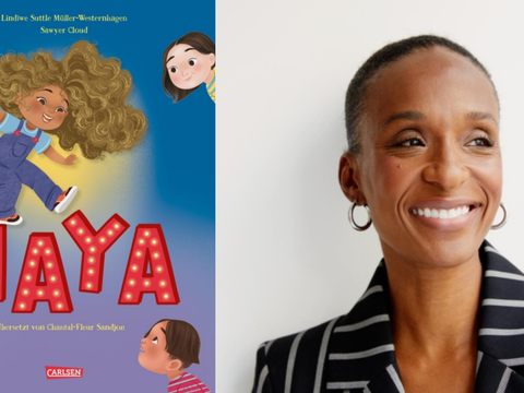 Coverabbildung und Portrait der Autorin, die lächelt