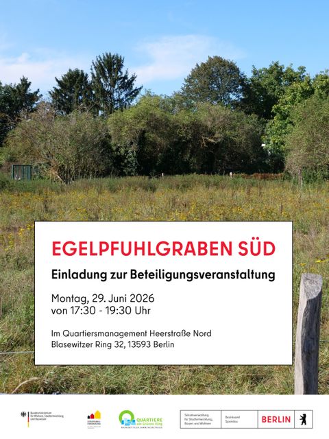 Plakat Infoveranstaltung Südlicher Egelpfuhlgraben am 29.06.2026