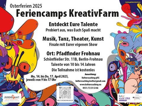 Flyer - Feriencamps KreativFarm (Bild: Kulturcoaching gUG)