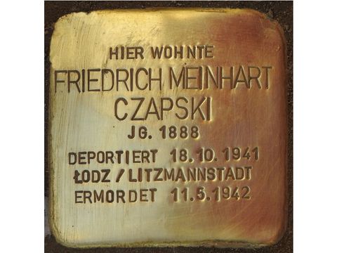 Stolperstein Friedrich Meinhart Czapski (Bild: Stolpersteine-Initiative CW, Hupka)