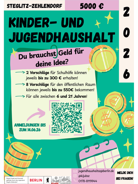 Poster Kinder- und Jugendhaushalt 2026 (Bild: KiJub Steglitz-Zehlendorf)
