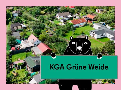 Vorschaubild für das Video Gärtnern in der Kleingartenanlage: Grüne Weide in Treptow-Köpenick. Abgebildet ist die Anlage aus der Vogelperspektive