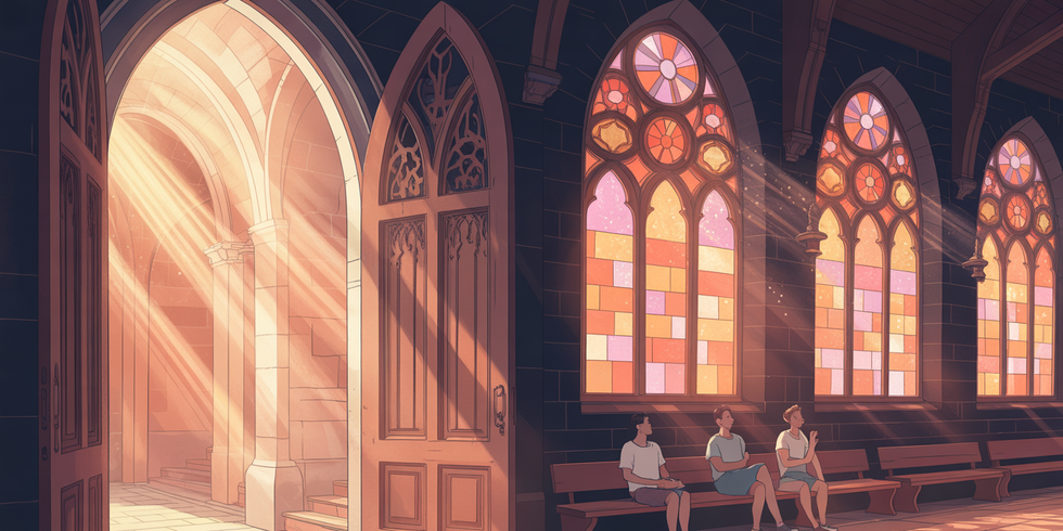 Menschen in einer Kirche