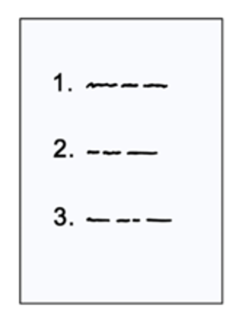 Liste mit drei Listenpunkte