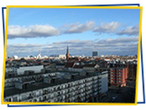 Blick über den Schöneberger Norden vom Dach des Pallasseum