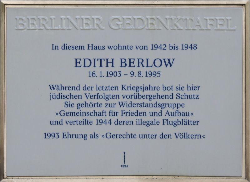 Gedenktafel Edith Berlow