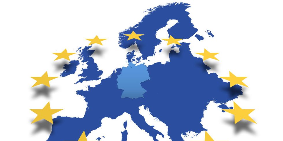 Europakarte mit Sternen