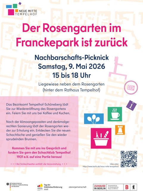 Plakat zur Eröffnung des Rosengartens