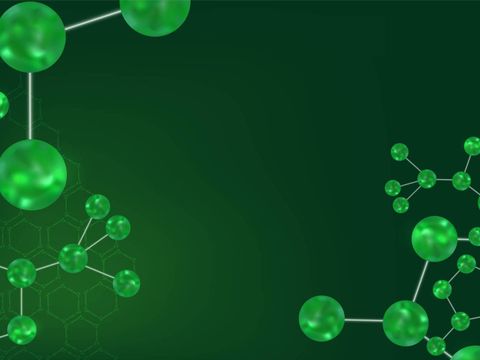 Grüner Hintergrund, generisch, erinnert an Atomverbindungen