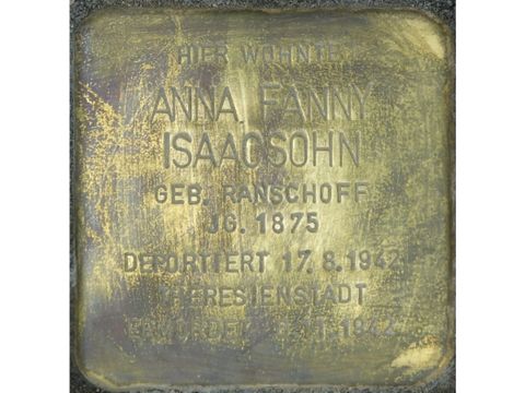 Stolperstein Anna Fanny Isaacsohn, Foto:H.-J. Hupka, 2014
