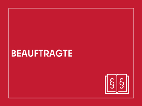 Kachel mit der Aufschrift Beauftragte