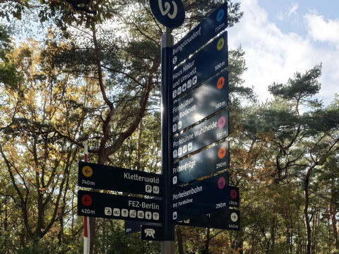 Wegweiser in der Wuhlheide