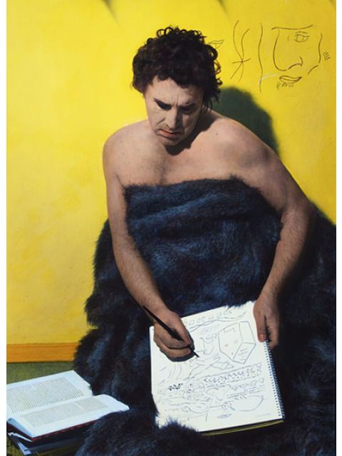 Florian Merkel, „Hieronymus“, 2015, Serie „Bewährte Rollenmuster“ – Eiweißlasur auf Silbergelatinebaryt, 100 cm x 75 cm (Bild: Florian Merkel)