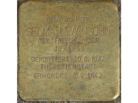 Stolperstein Selma Lewinsohn (Bild: Stolpersteine-Initiative CW, Hupka)
