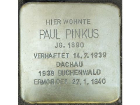 Stolperstein Paul Pinkus (Bild: Stolpersteine-Initiative CW, Hupka)