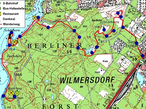 Wanderkarte (Bild: Berliner Forsten, T. Wiehle)