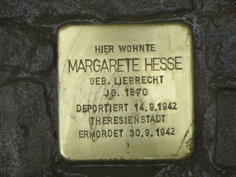 Stolperstein Margarete Hesse, Foto: F. Siebold, April 2013