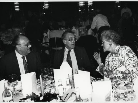 Mordechai Virshubski, Kulturstadtrat von tel aviv, mit Senatorin Hanna-Renate Laurien bei einem Besuch im Rahmen des Berliner Emigrantenprogramms