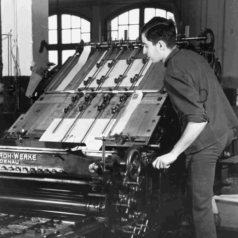Buchdruck in der Druckerei Max Lichtwitz
