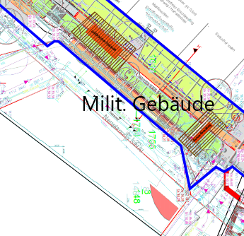Lage des Fundbereiches militärisches Gebäude