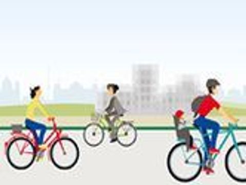 Zeichnung von mehreren Fahrradfahrenden
