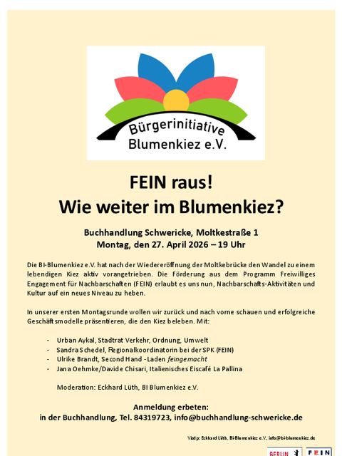 FEIN raus Blumenkiez Flyer