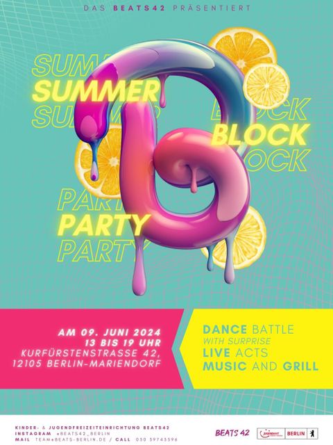 Plakat zur Summer Block Party des BEATS 42