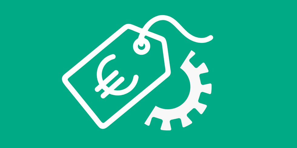 Zahnrad Preisschild grün header