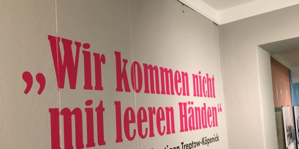 Titel der Sonderausstellung zu 100 Jahre Groß-Berlin im Museum Köpenick