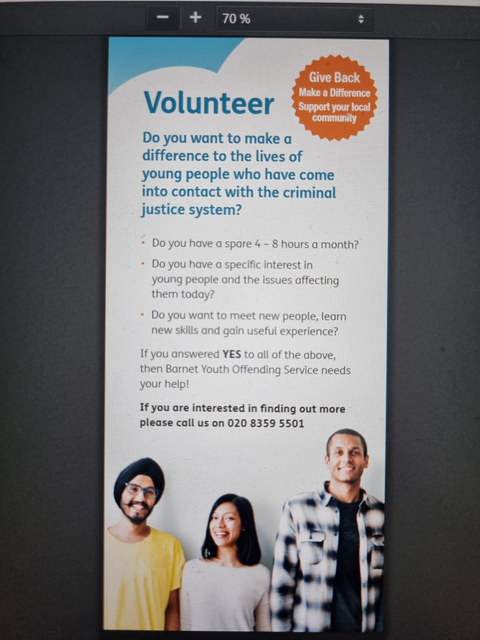 Ausschnitt aus einem digitalen Flyer, mit dem die YSJ neue Ehrenamtliche suchen (Bild: Alexander Diener)