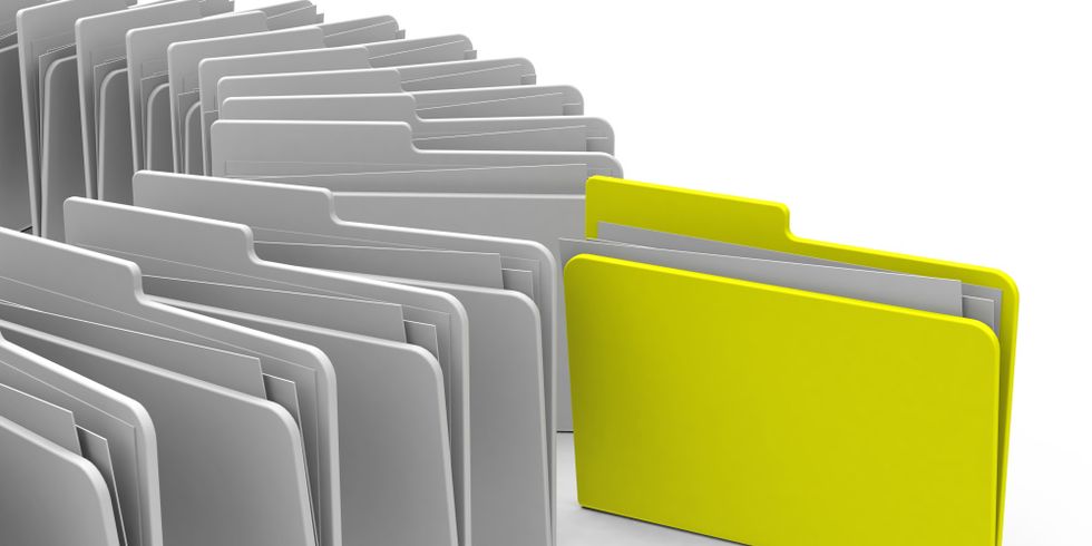 Illustration zum Finden des richtigen Ordners