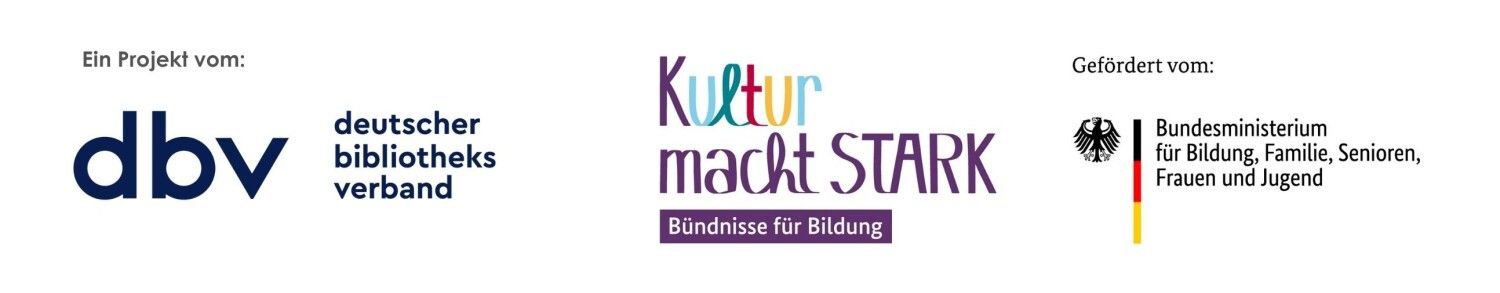 Logoleiste mit Logo von dbv und dem Projekt "Kultur macht stark" des Bundesministeriums für Bildung, Familie, Senioren, Frauen und Jugend