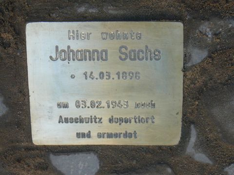 Denkstein für Johanna Sachs
