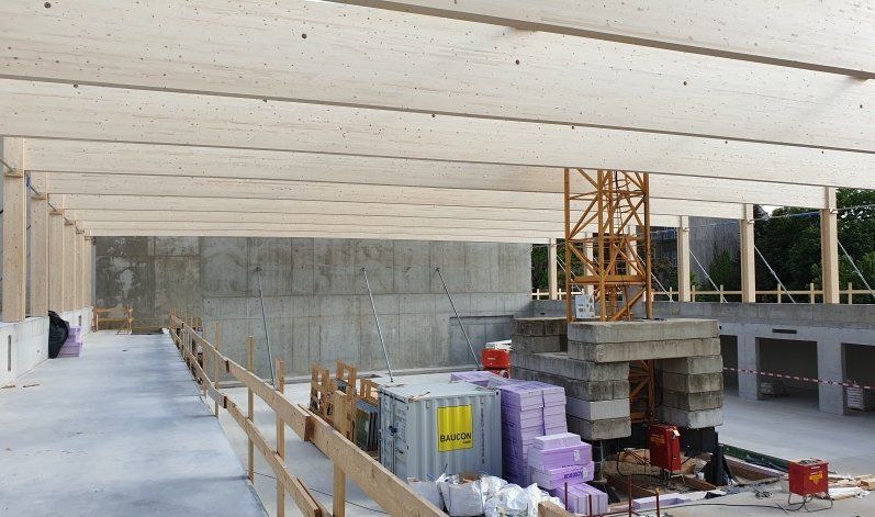 Bau der Typensporthalle Lily-Braun-Gymnasium