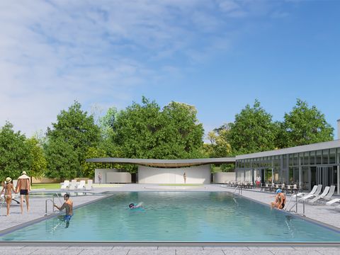 Pavillon und Außenbecken Tiergarten
