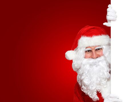 Weihnachtsmann mit rotem Hintergrund