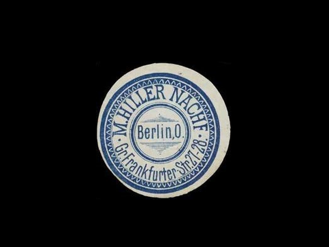 ca. 1910 Reklamemarke der Fa. M. Hiller für die Werbung