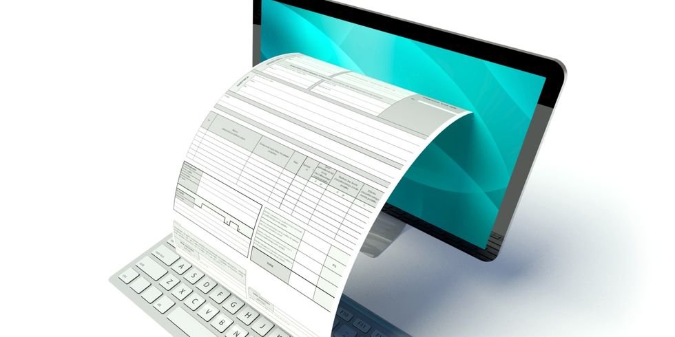 Computer-Bildschirm mit Formular