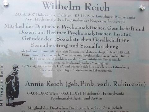Gedenktafel für Wilhelm Reich, 23.6.2007, Foto: Regine Lockot