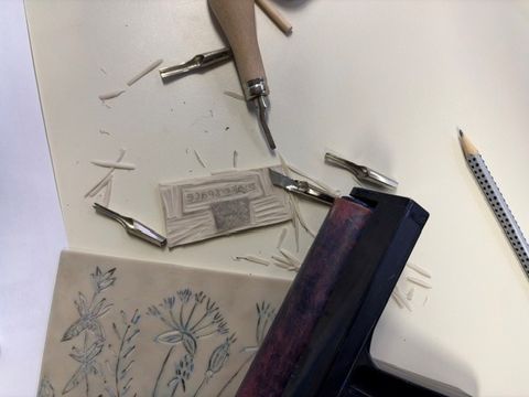 Linoldruck Stempel gestalten