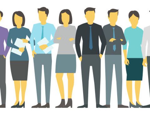 Gezeichnete Gruppe von Menschen