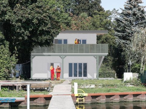 Visualisierung des zukünftigen Gebäudes der Wasserrettungsstation