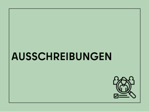 Kachel mit der Aufschrift Ausschreibungen