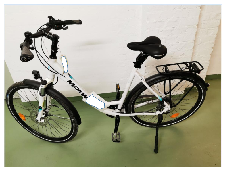 Weißes Damenfahrrad