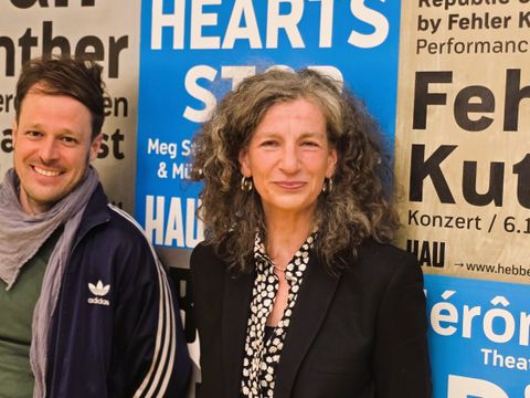 Annemie Vanackere, Intendantin und Geschäftsführerin, und Produktionsleiter Hannes Frey arbeiten bereits seit 2012 für das HAU Hebbel am Ufer