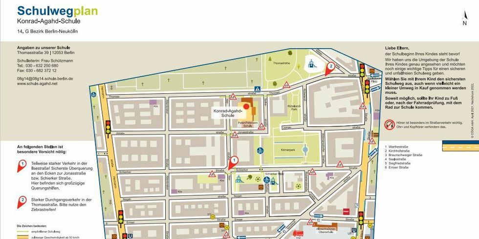 Schulwegplan für Konrad-Agahd-Schule