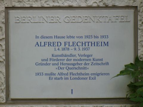 Gedenktafel für Alfred Flechtheim, 16.9.2009, Foto: KHMM